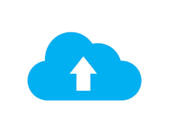blue upload cloud with up arrow in it blue upload cloud with up arrow in it